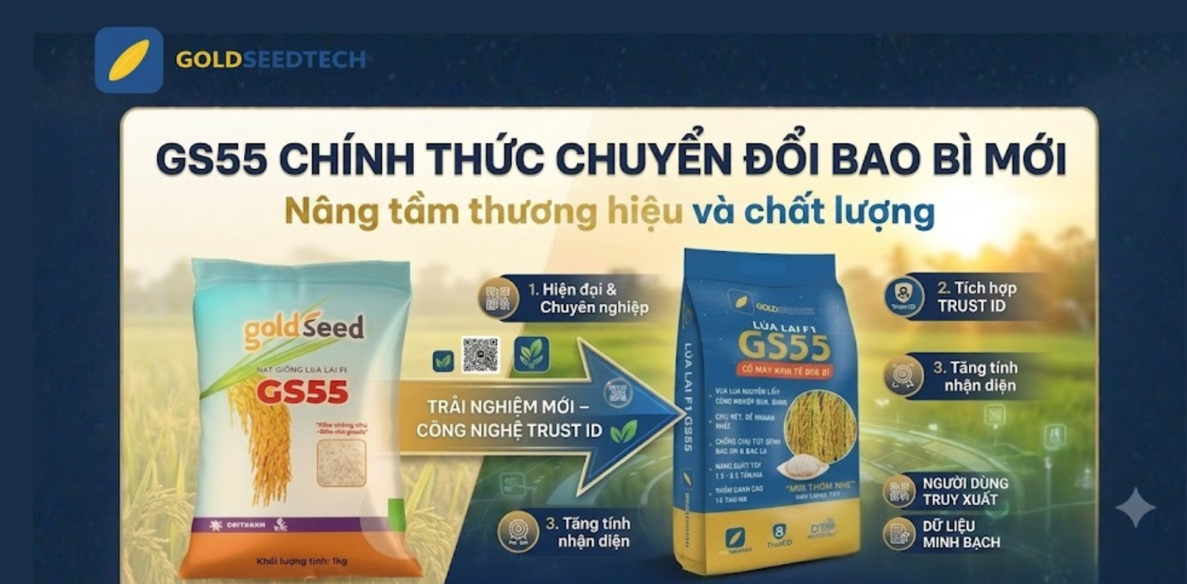 GS55 chính thức chuyển đổi bao bì mới - Nâng tầm thương hiệu và chất lượng